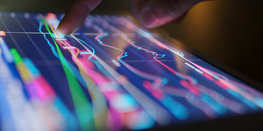 Tablet A tablet with colorful data